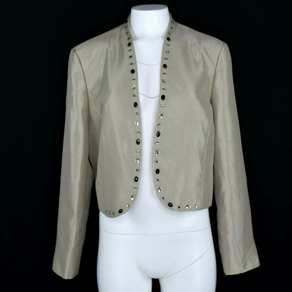 Kasper Jackets & Blazers - Kasper Open Front Embellished Womens Blazer 16 New